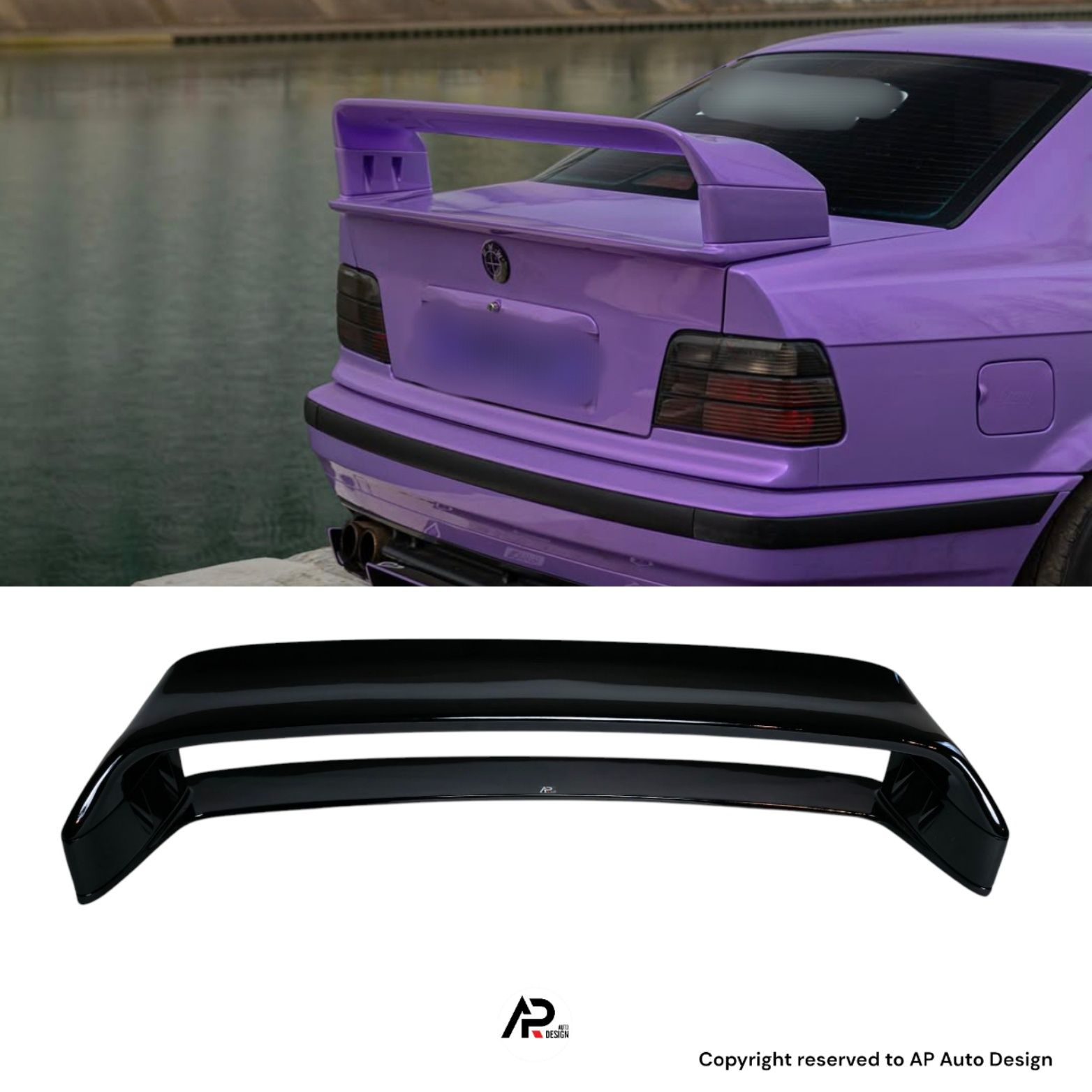 BMW E36 Aileron Spoiler Mala M3 GT GTD Preto brilhante Plástico