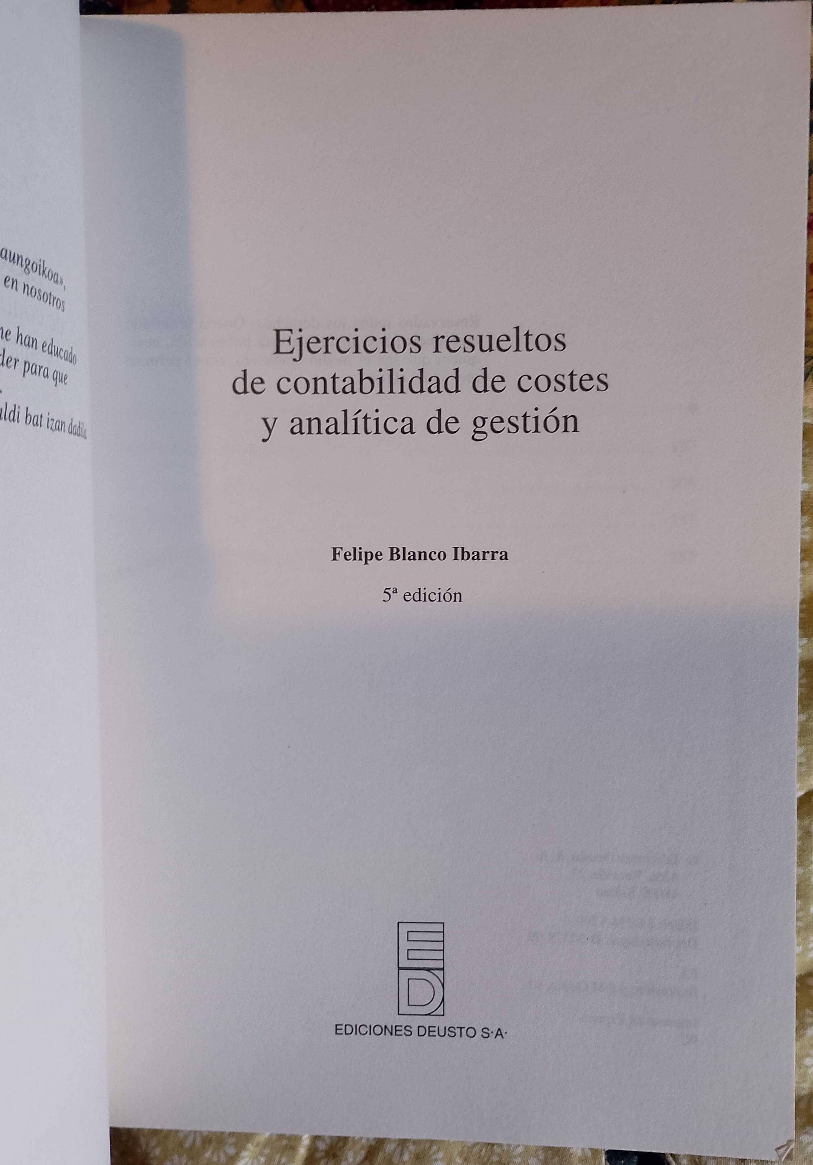 Ejercicios Resueltos de Contabilidad de costes y analítica de gestión