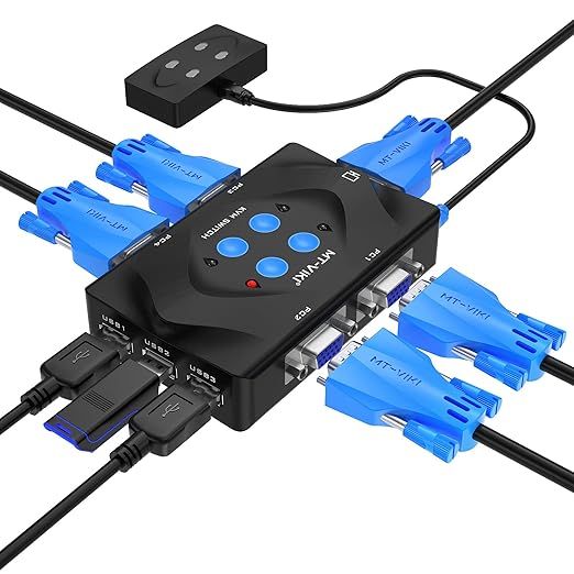 MT-VIKI 4-portowy przełącznik KVM VGA z kontrolerem pulpitu USB