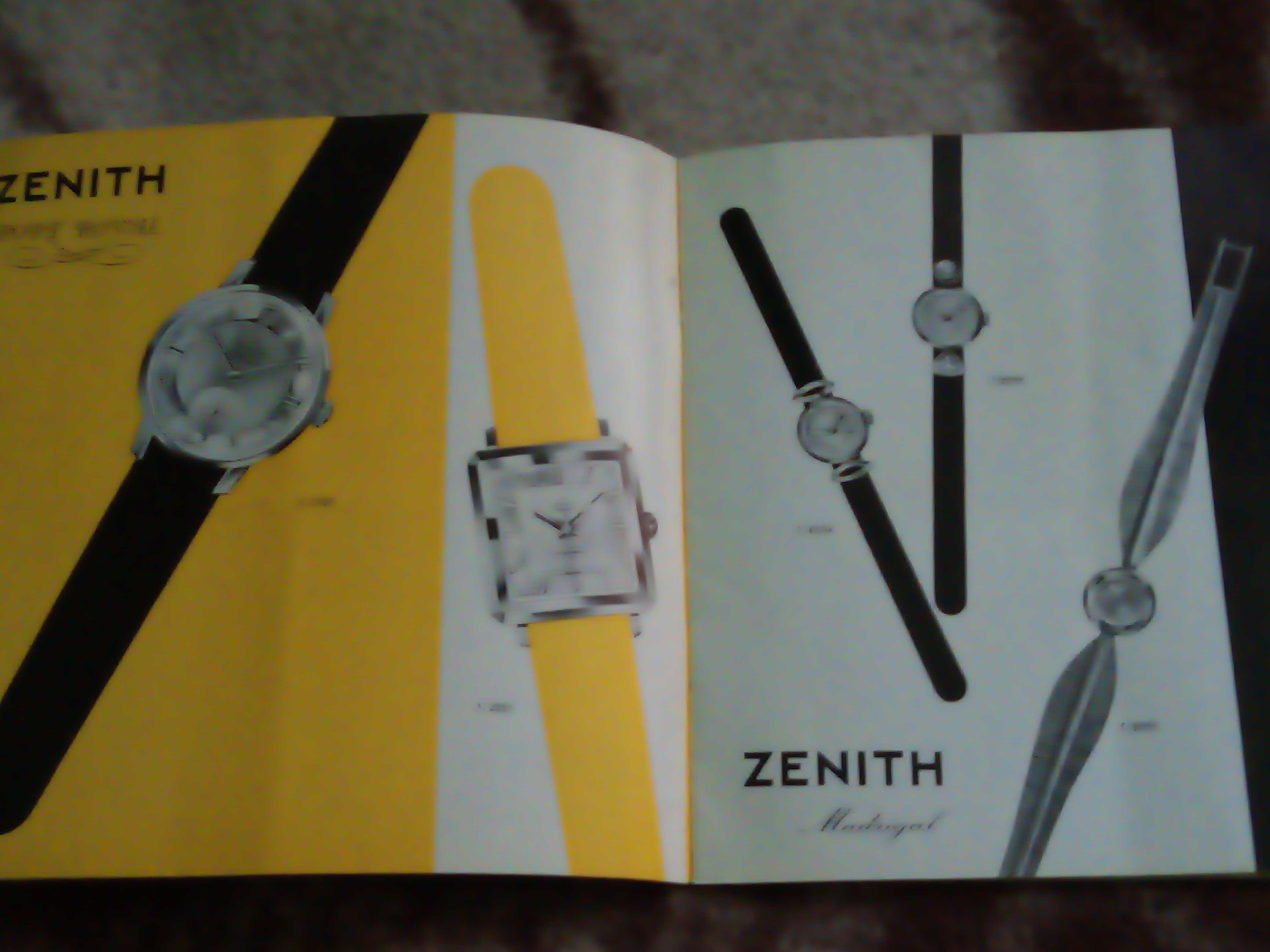 Zenith katalog zegarków z lat 50 XX wieku.