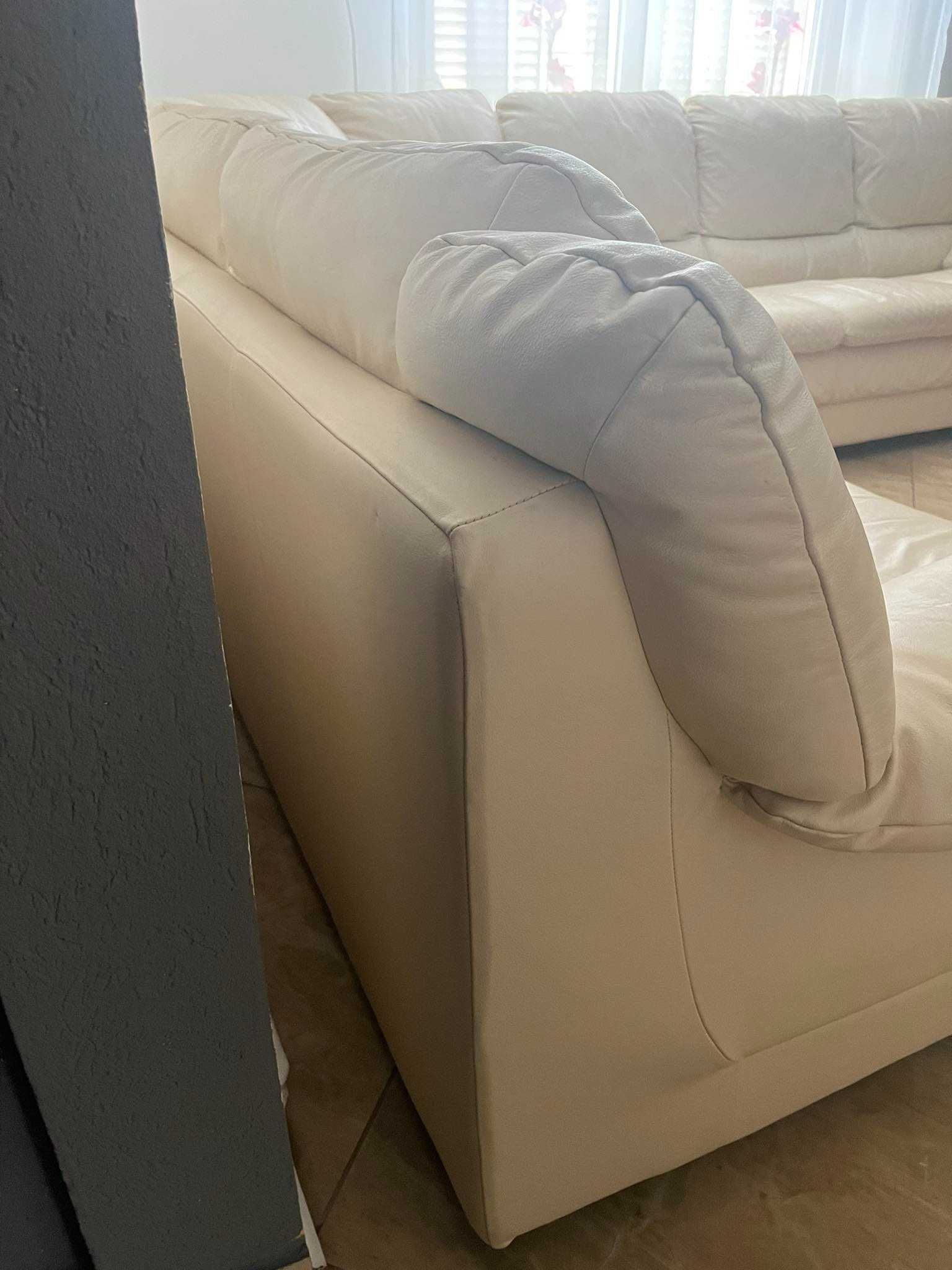 Narożnik Natuzzi skóra naturalna (duży)+pufa