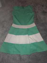 Sukienka zielono-biała