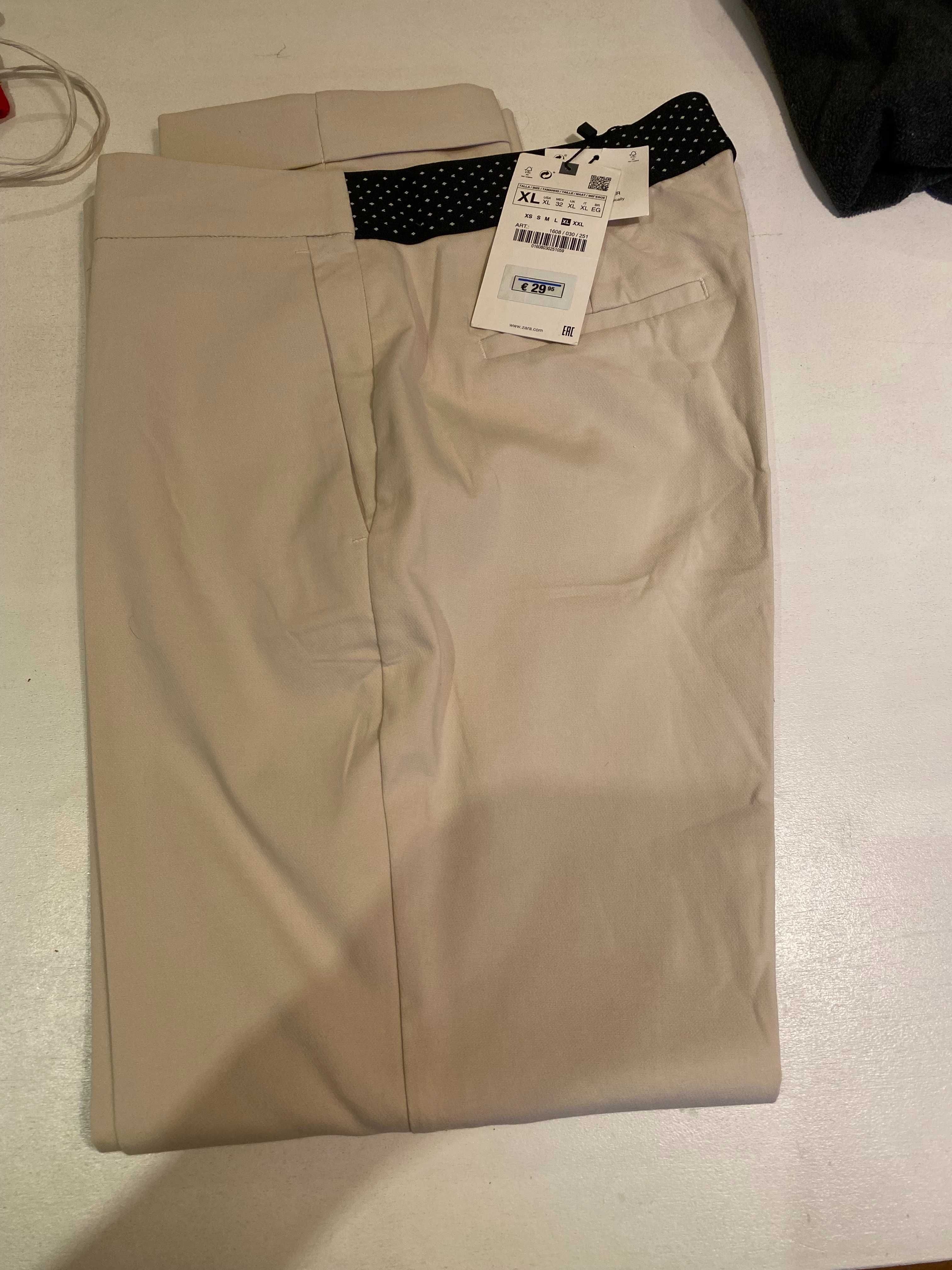 Calças creme Zara