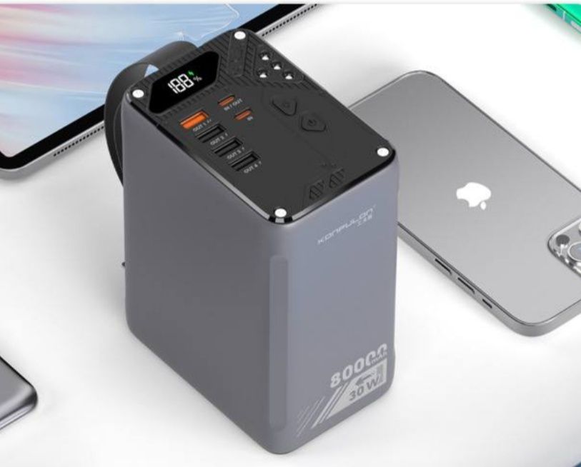 Потужний Павербанк 60000mAh(30w) Швидка зарядка.Ліхтарик