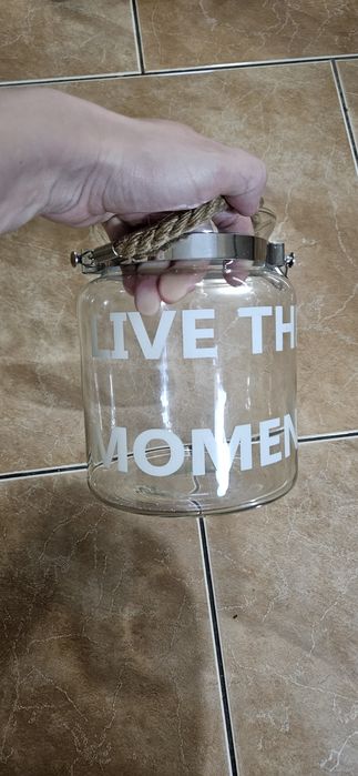 Lampion z napisem szklany ozdoba