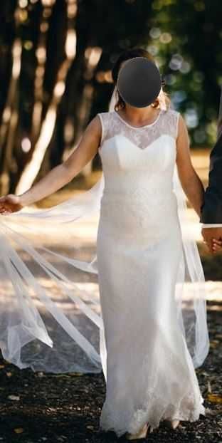Suknia ślubna z salonu Kwiat Lotosu - Heaven  z długim welonem