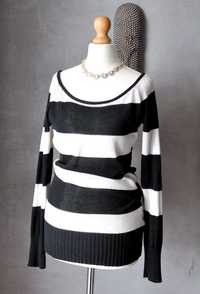 Sweter bawełniany Tally Weijl czarny biały pasy S