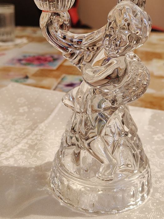 Świecznik szklany Art-deco