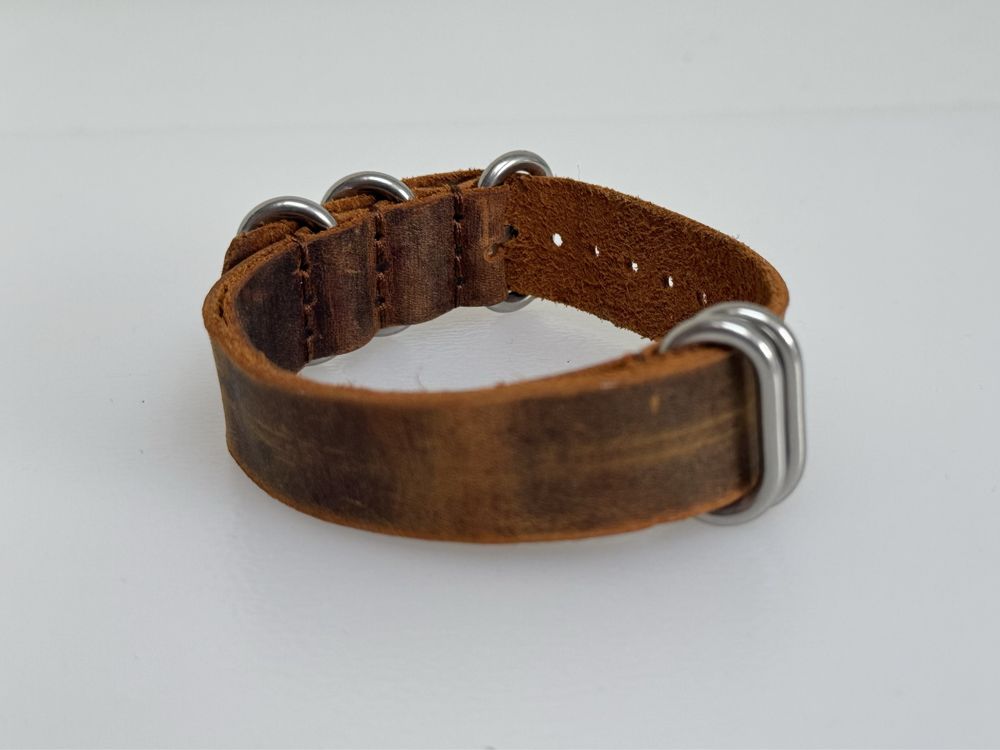 Pasek Zulu do zegarka 18 mm skora naturalna
