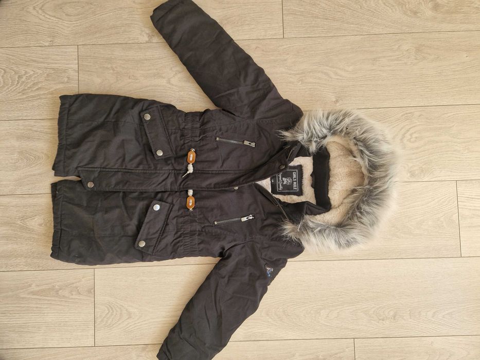 Kurtka dla dziewczynki 128 parka czarna  &a bdb