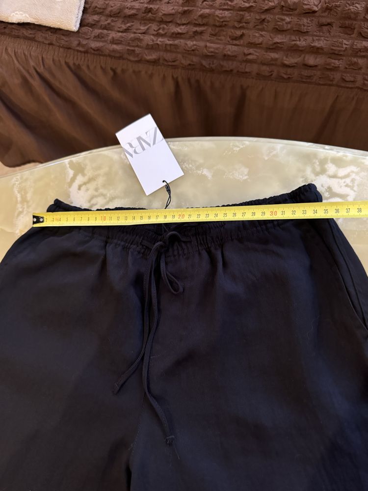 Штаны черные лен Zara