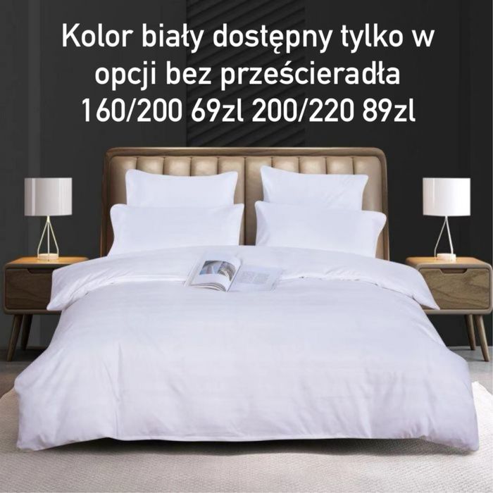 Komplet pościeli białe pasy rozmiar 200 na 220