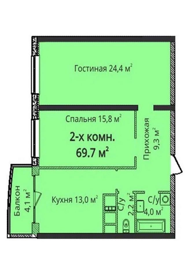 shev-03 "Чотири сезона", 2х ком. вид  на море і місто.