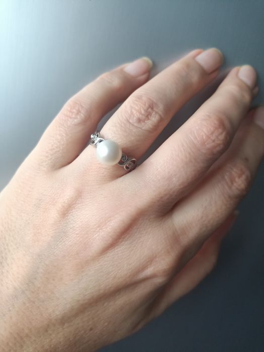 Серебряный набор с натуральным жемчугом