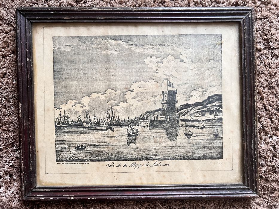 Gravura Lisboa 1798. “ Vue de la baye de Lisbonne”