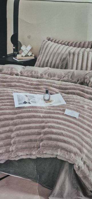 Тепла постіль/ Комплект постільної білизни Евро Велюр