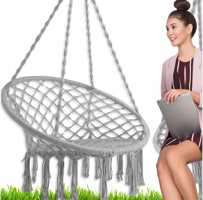 Fotel Hamak Wiszący Huśtawka Ogrodowa Domowa Kokon Bocianie Gniazdo