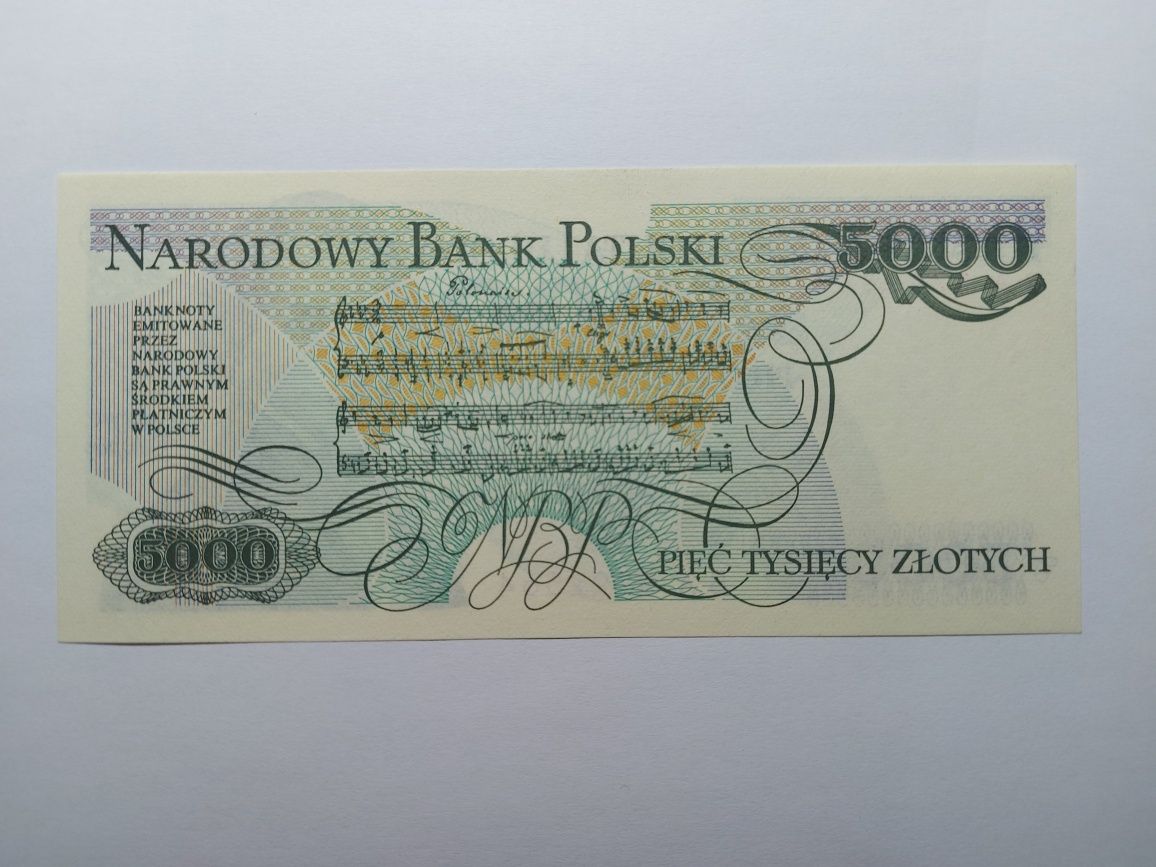 Banknot 5000zł 1986 Ser.BA UNC rzadki