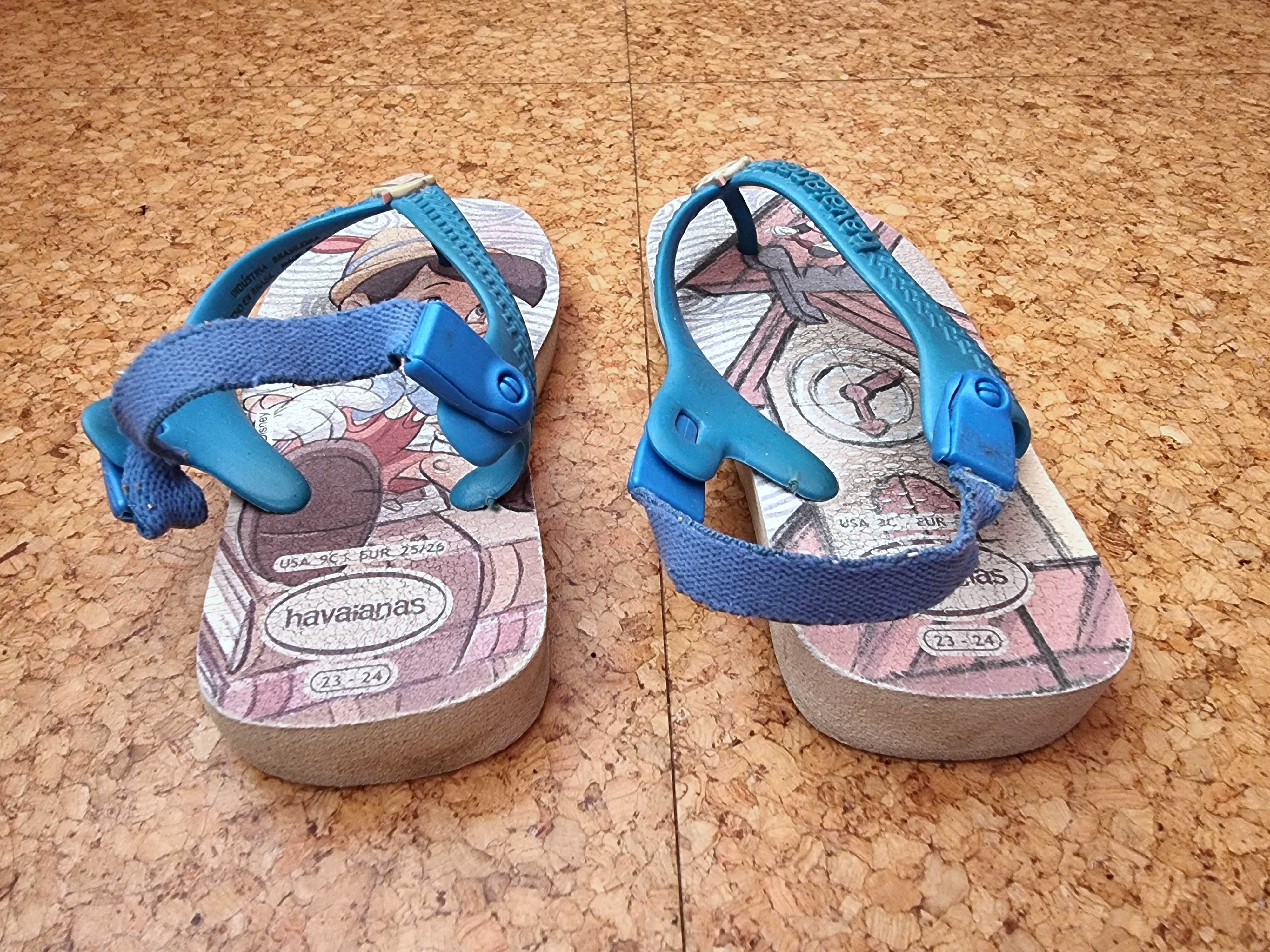 Havaianas Pinóquio em tons de azul e branco, tamanho 23-24 (EUR 25/26)