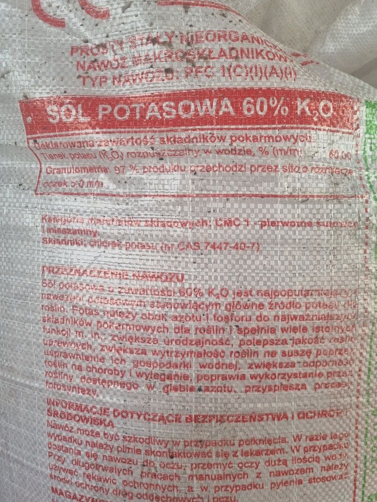 Sól potasowa 60%K big bag 500kg