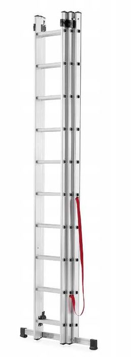 Drabina aluminiowa HIGHER  3x12, wys.robocza 9 m,na schody,nowa