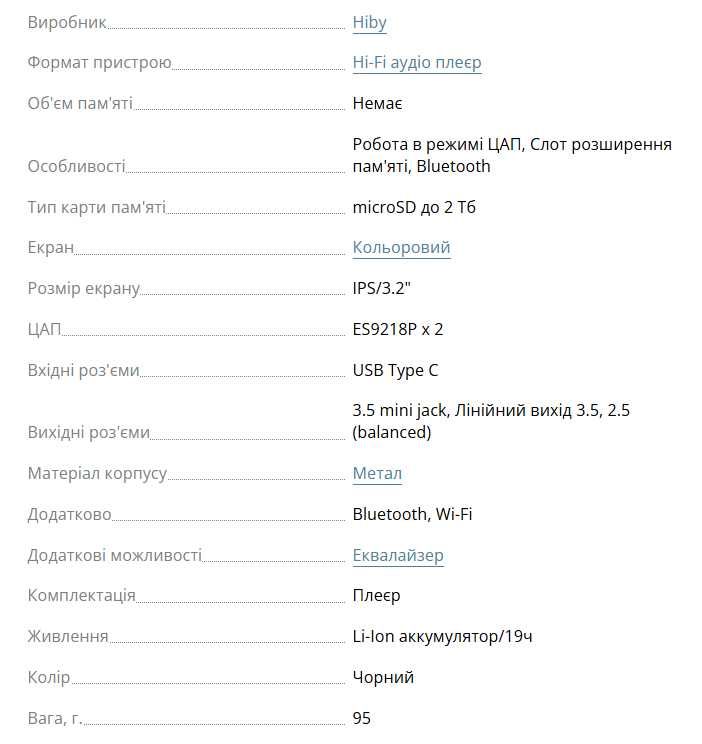 Hi-Fi плеер Hiby R3 Pro