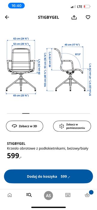 Krzesło obrotowe Stigbygel IKEA