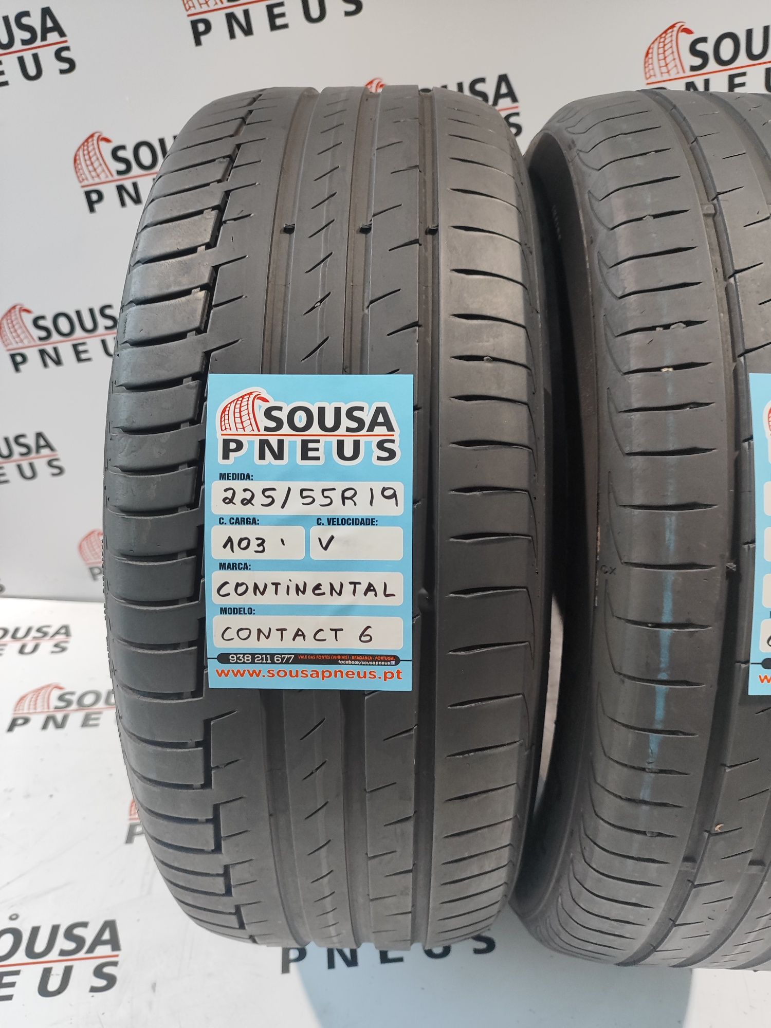 2 pneus semi novos 225-55R19 Continental - Oferta dos Portes - 170 Eur
