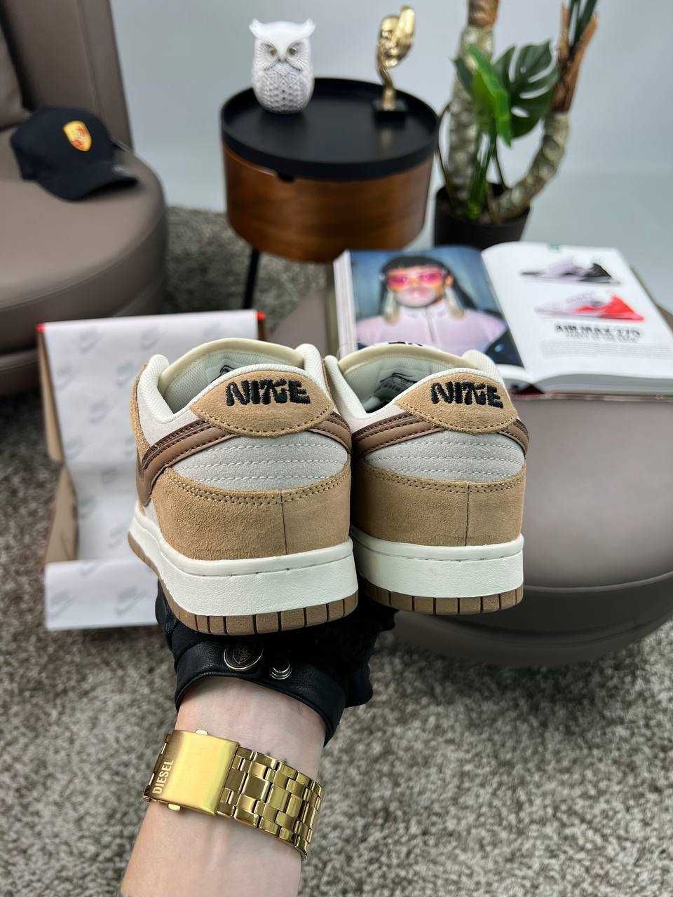 Жіночі кросівки найк данк Nike SB Dunk 85 Double Swosh Brown Grey