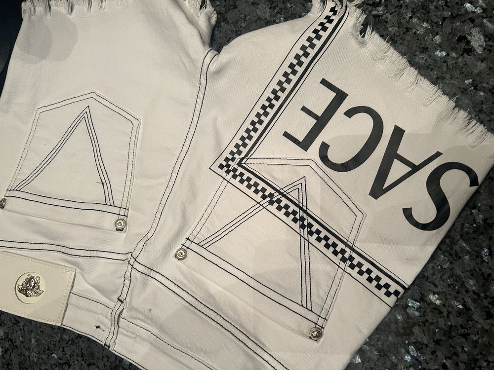Mega spodenki jeans  Versace-super napis r.M/L