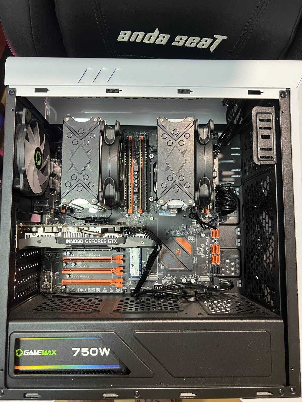 Серверный ПК x99 f8d plus, e5 v2699v4 х2, 128gb RAM 2400mhz 1660 super