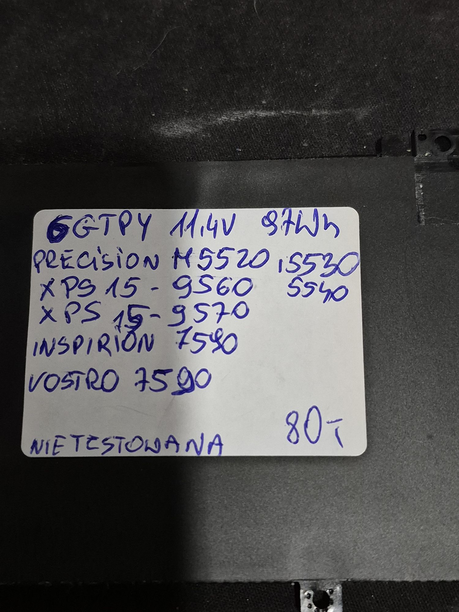 Oryginalna bateria Dell 6GTPY 11,4V 97Wh