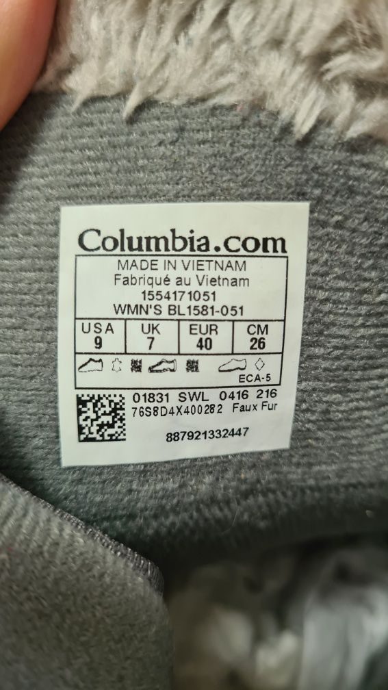 Columbia зимние запоги 40р