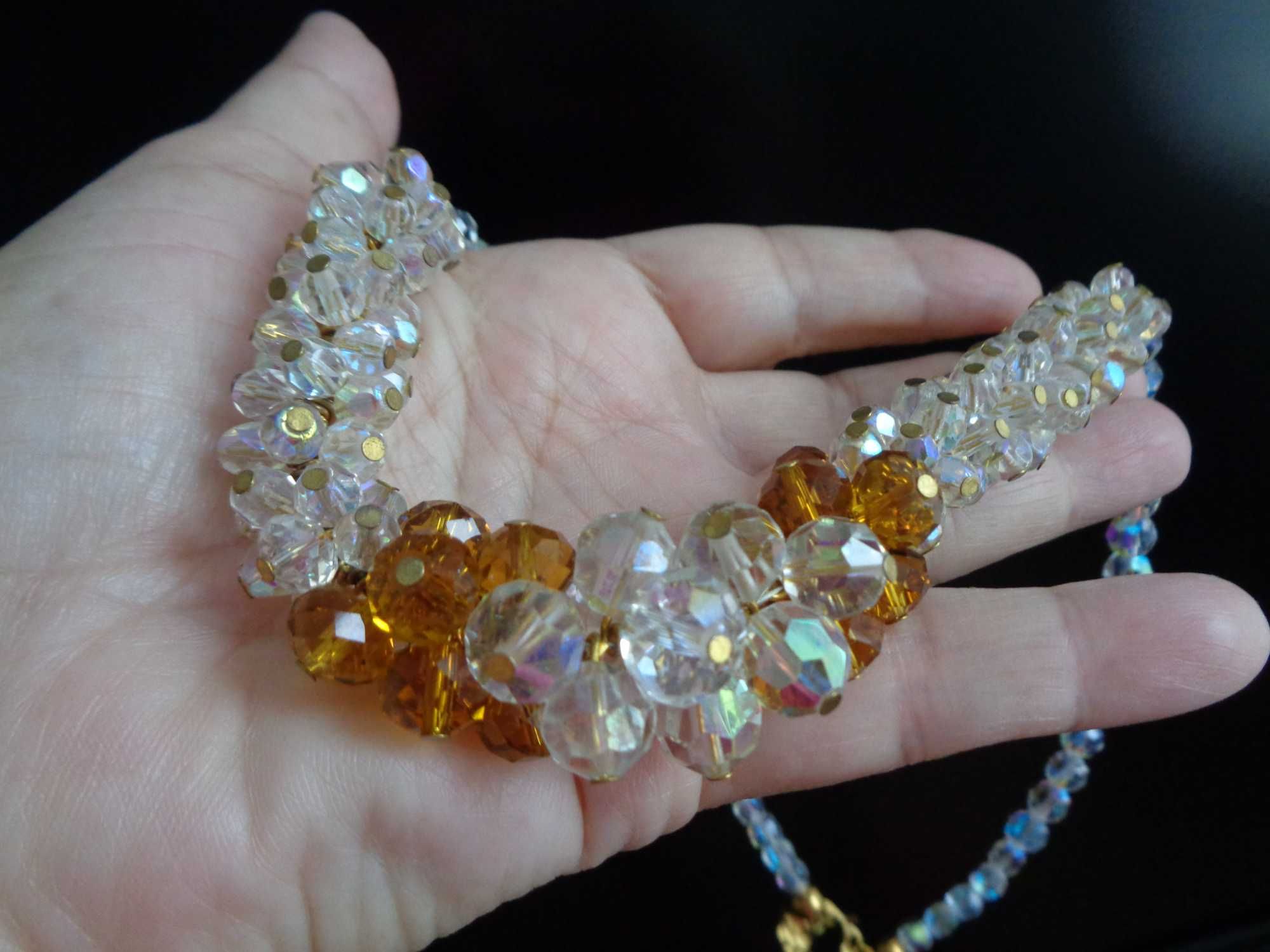 весільне намисто, кристали АБ, жгут,60см,Чехія