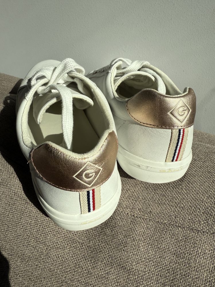 Trampki sneakersy gant biale proste skora buty