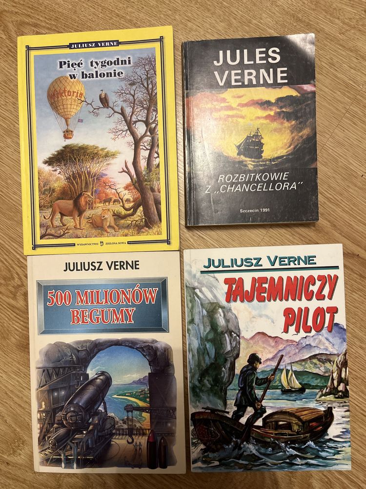 Juliusz Verne książki Tajemniczy Pilot, Pięć tygodni w balonie, inne