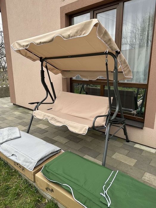 АКЦІЯ! Гойдалка садова з підстаканниками! Садовая качель! ПОЛЬША!