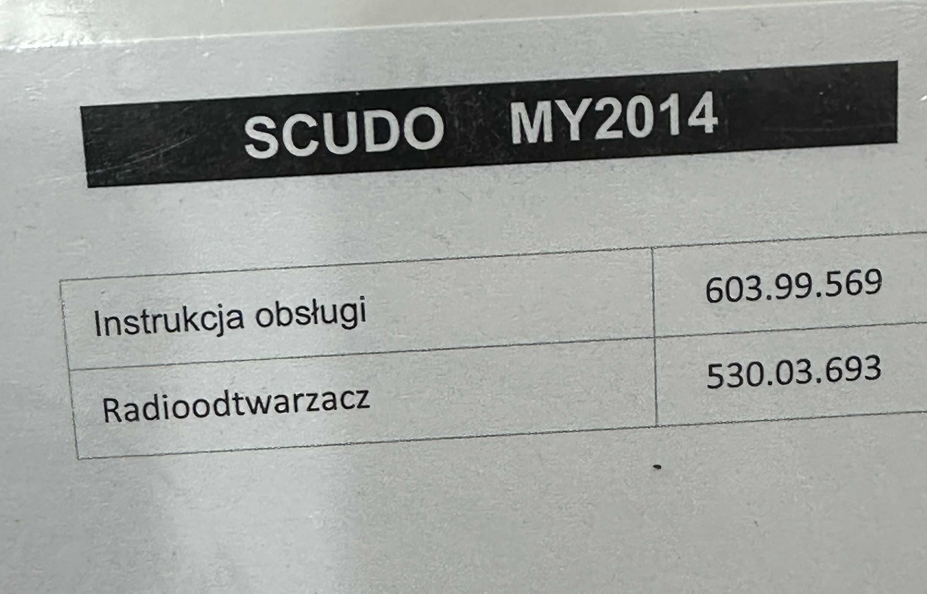 FIAT SCUDO II 2006/2016 Instrukcja Obsługi samochodu + radioodtwarzacz