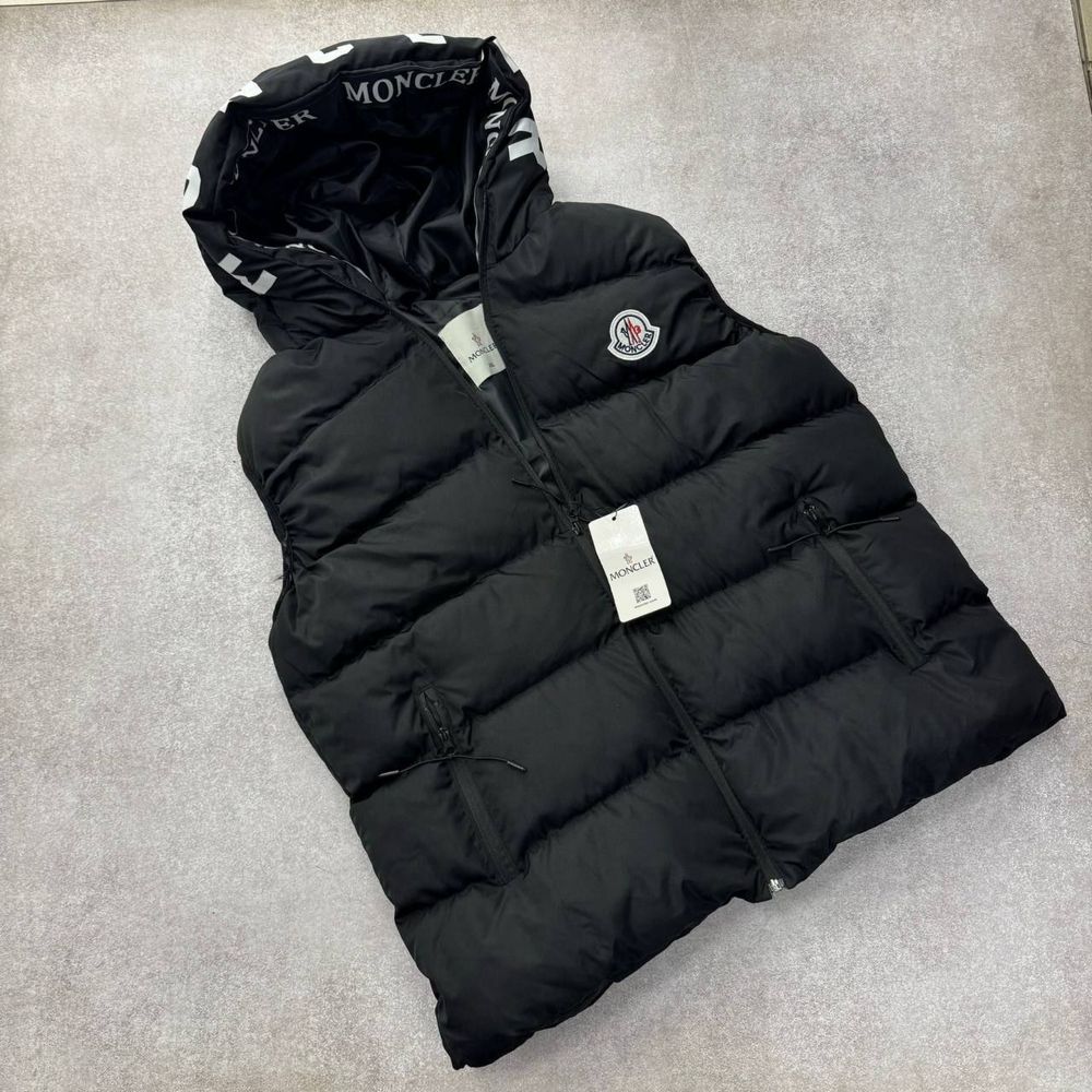 NEW SEASON! Чоловіча жилетка Moncler чорного кольору розміри S-XXL