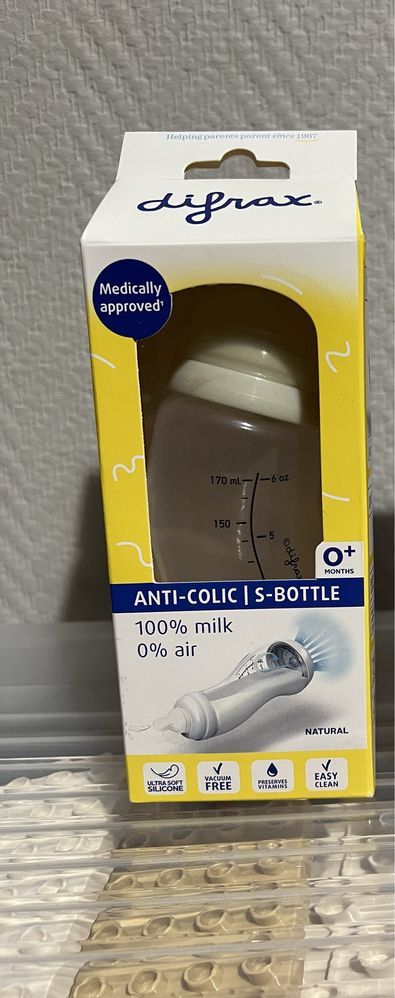 Butelka difrax anti colic 0+ 170ml butelka S