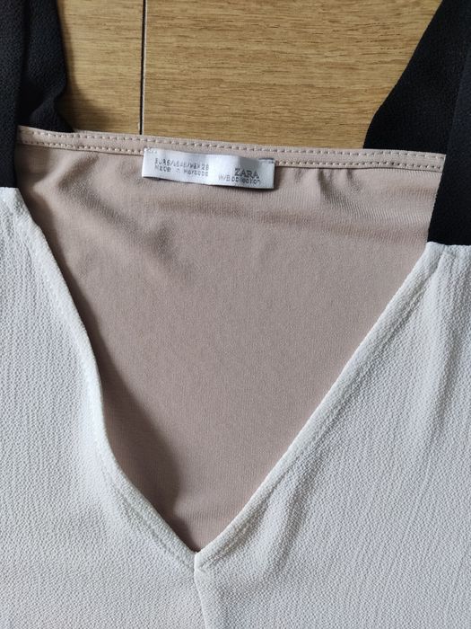 Bluzka damska Zara S 36 asymetryczna odkryte ramiona ciekawy krój