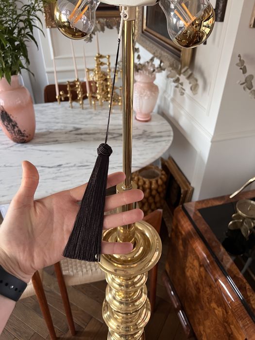 Lampa podłogowa totem ogromna bardzo ciężka mosiadz mosiężna 1960