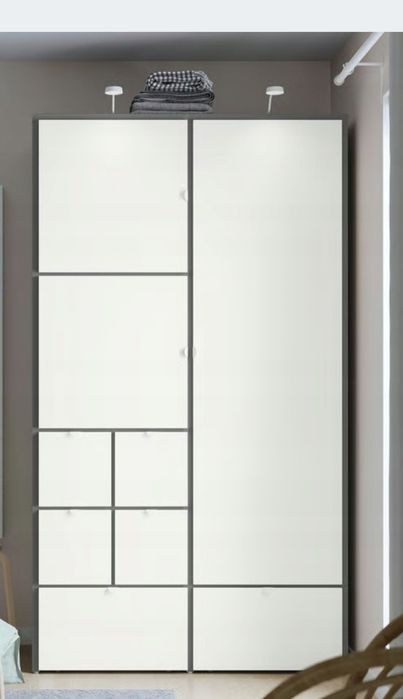 Ikea Szafa Visthus 122x59x216 Biała / Biel / Szara - Wszechstronnna