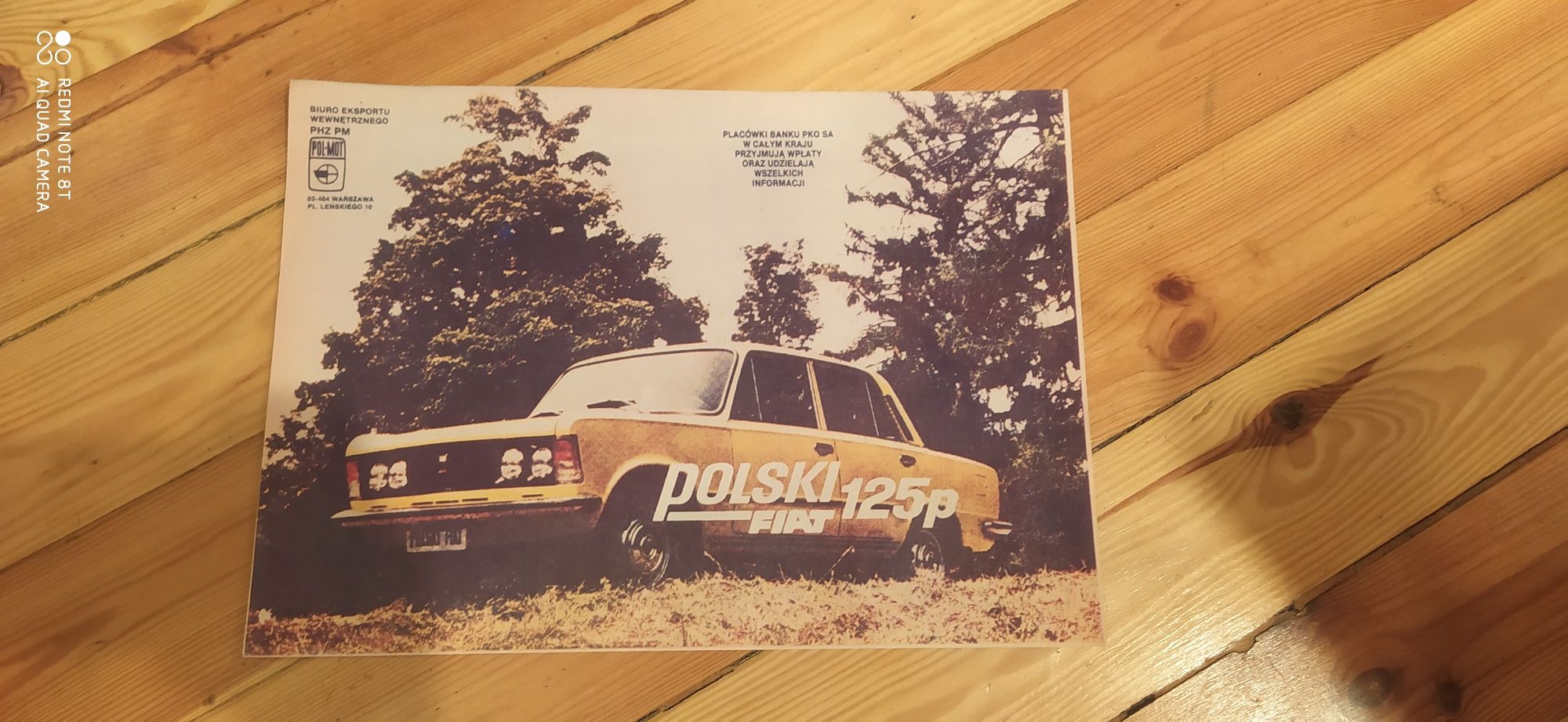 Prospekt plakat Fiat 125p Polonez kant bandyta Wartburg żuk