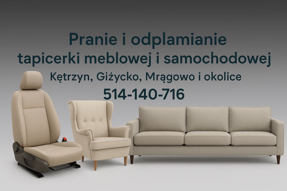 Czyste meble i auta - pranie, odplamianie, neutralizacja zapachów