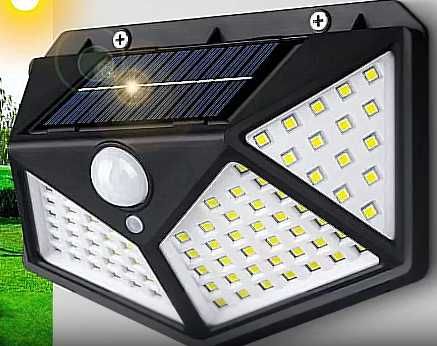 Luminária Holofote Lampada 100 LED Solar com Sensor movimentos NOVO