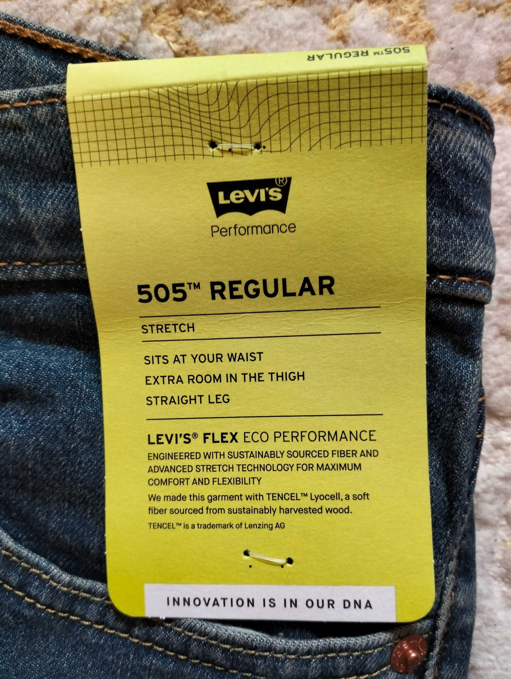 Джинси чоловічі Levis Mens 505 Stretch Regular Fit Jeans оригінал