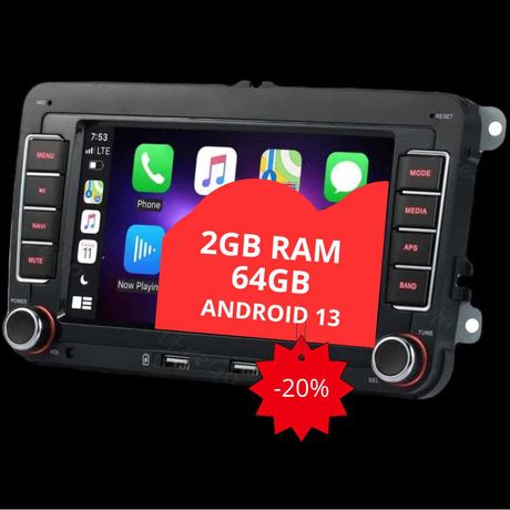 CARPLAY Radio samochodowe dla Volkswagen Golf 5 6 Passat B6 B7 Skoda