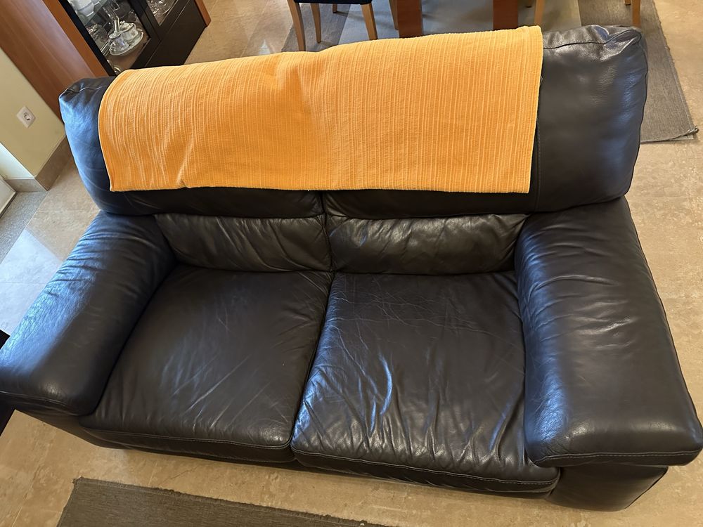 Conjunto de sofás em pele Chateau d’Ax