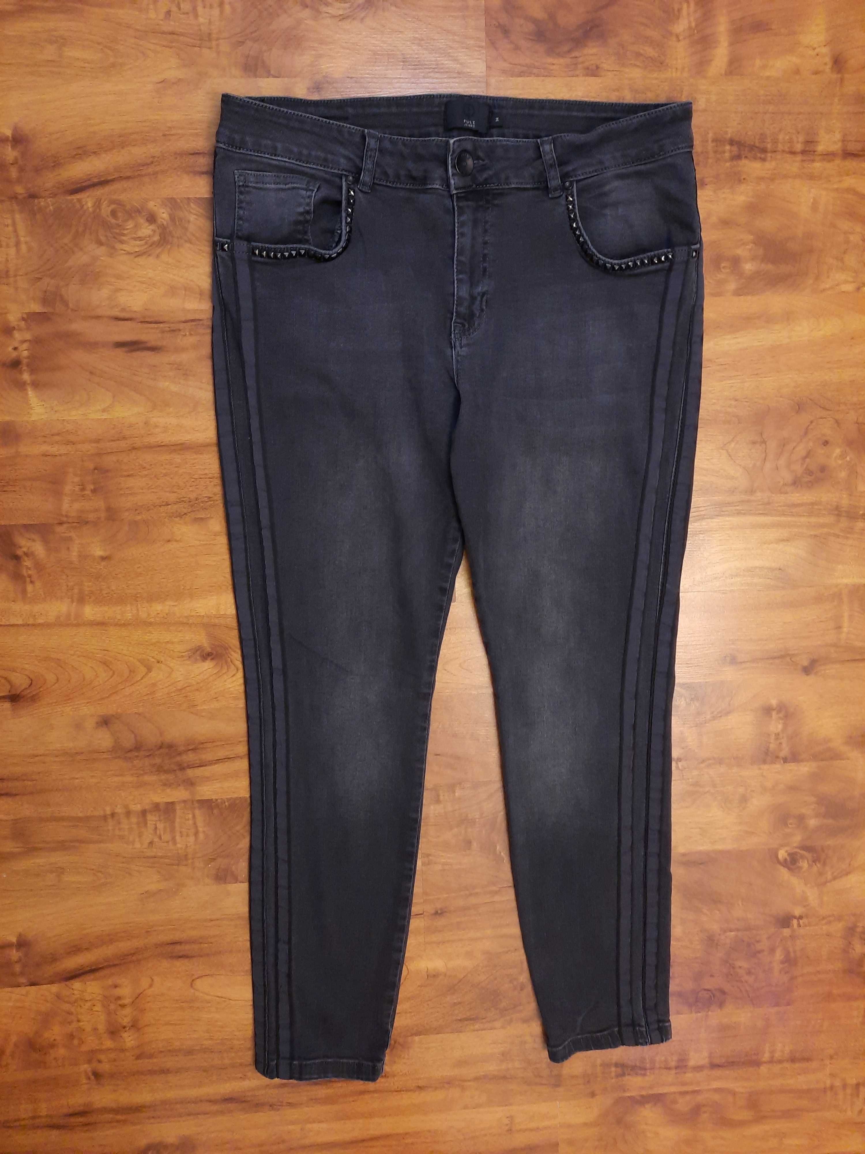 Spodnie jeansowe czarne jeansy skinny Pulz Jeans 34 orientacyjnie XL